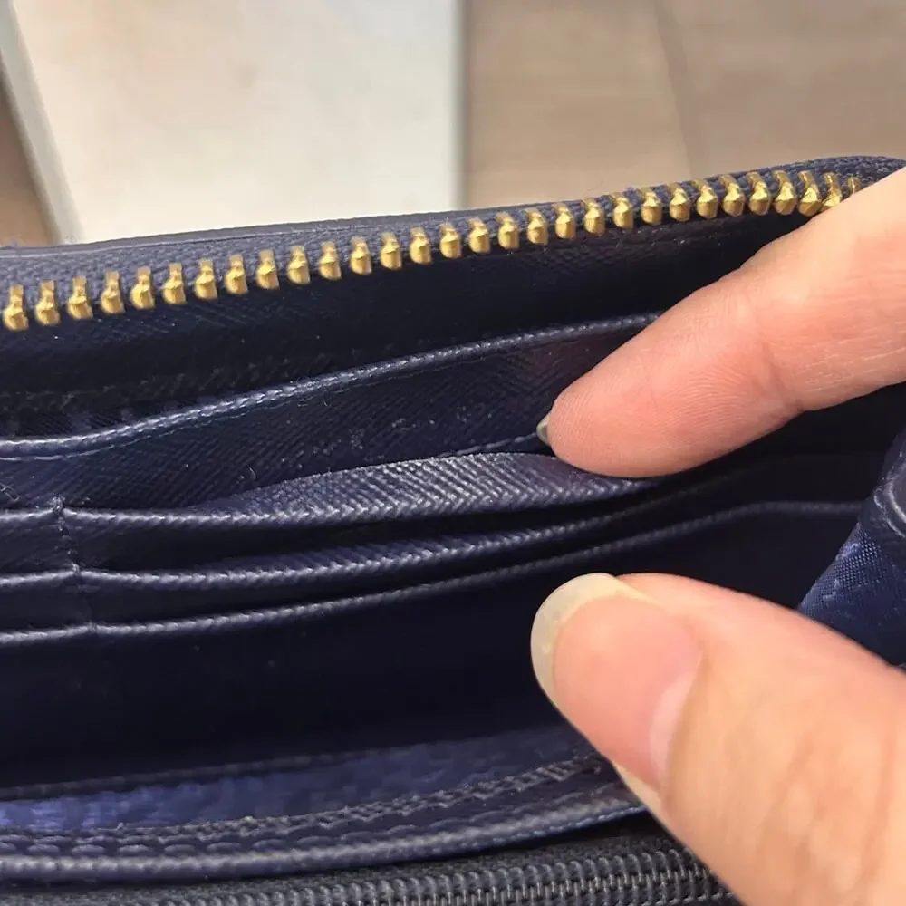 Kate Spade Leather Navy Blue Whale Wallet